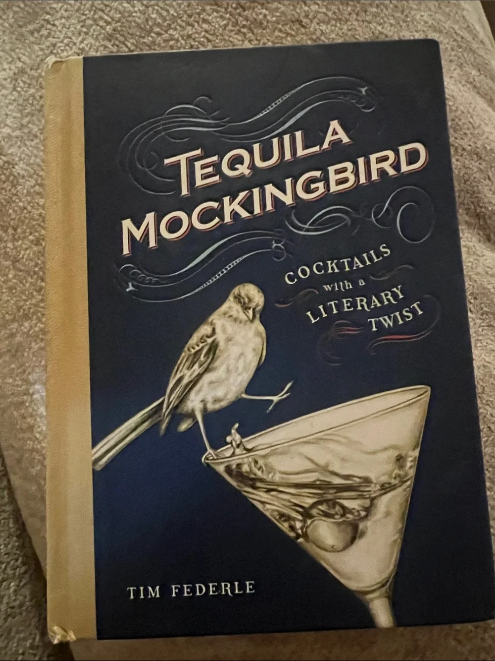 Tequila Mockingbird Cocktail Recipe Book - Navy & Tan
